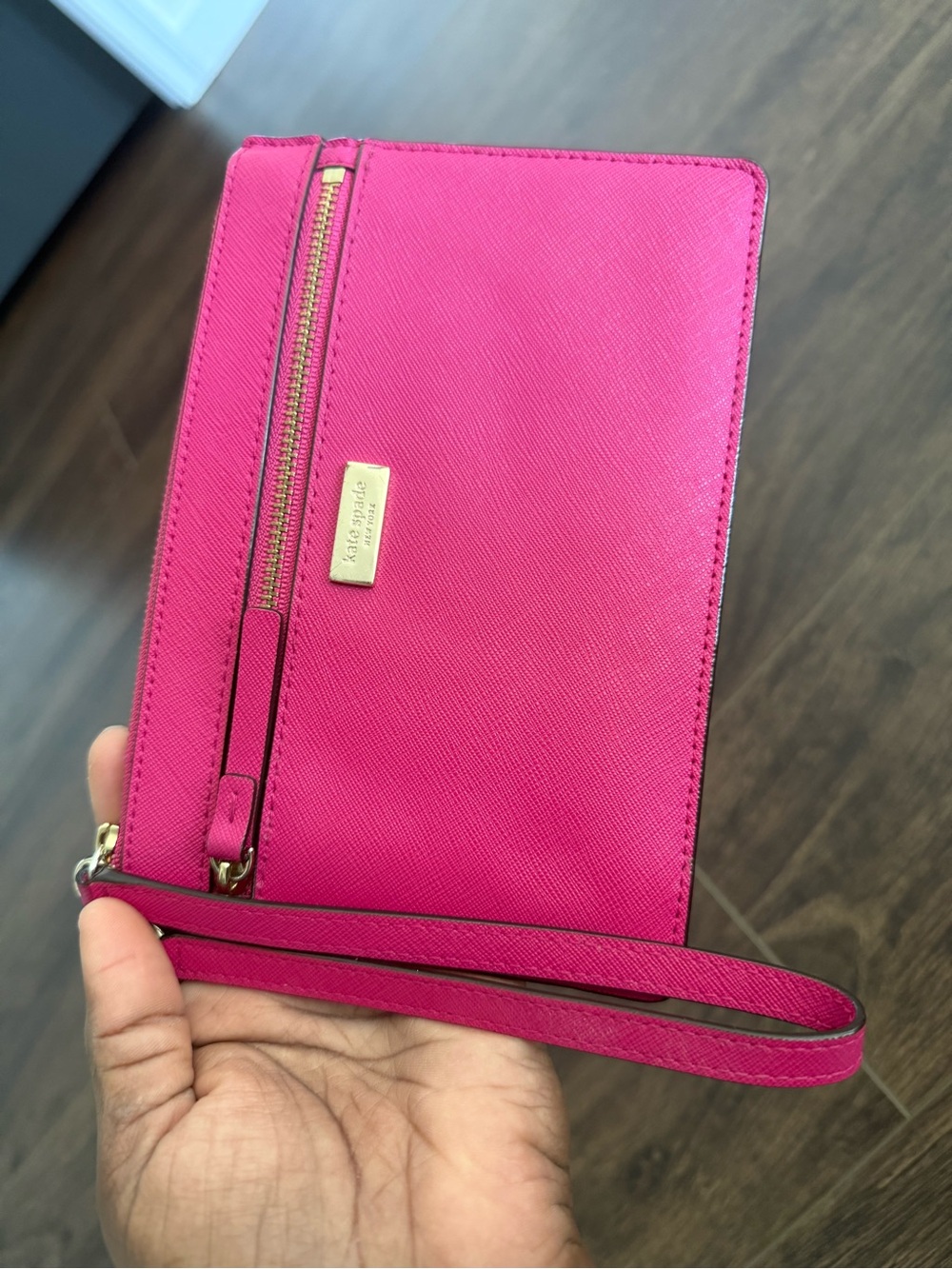 kate spade Hot Pink Saffiano Wristlet